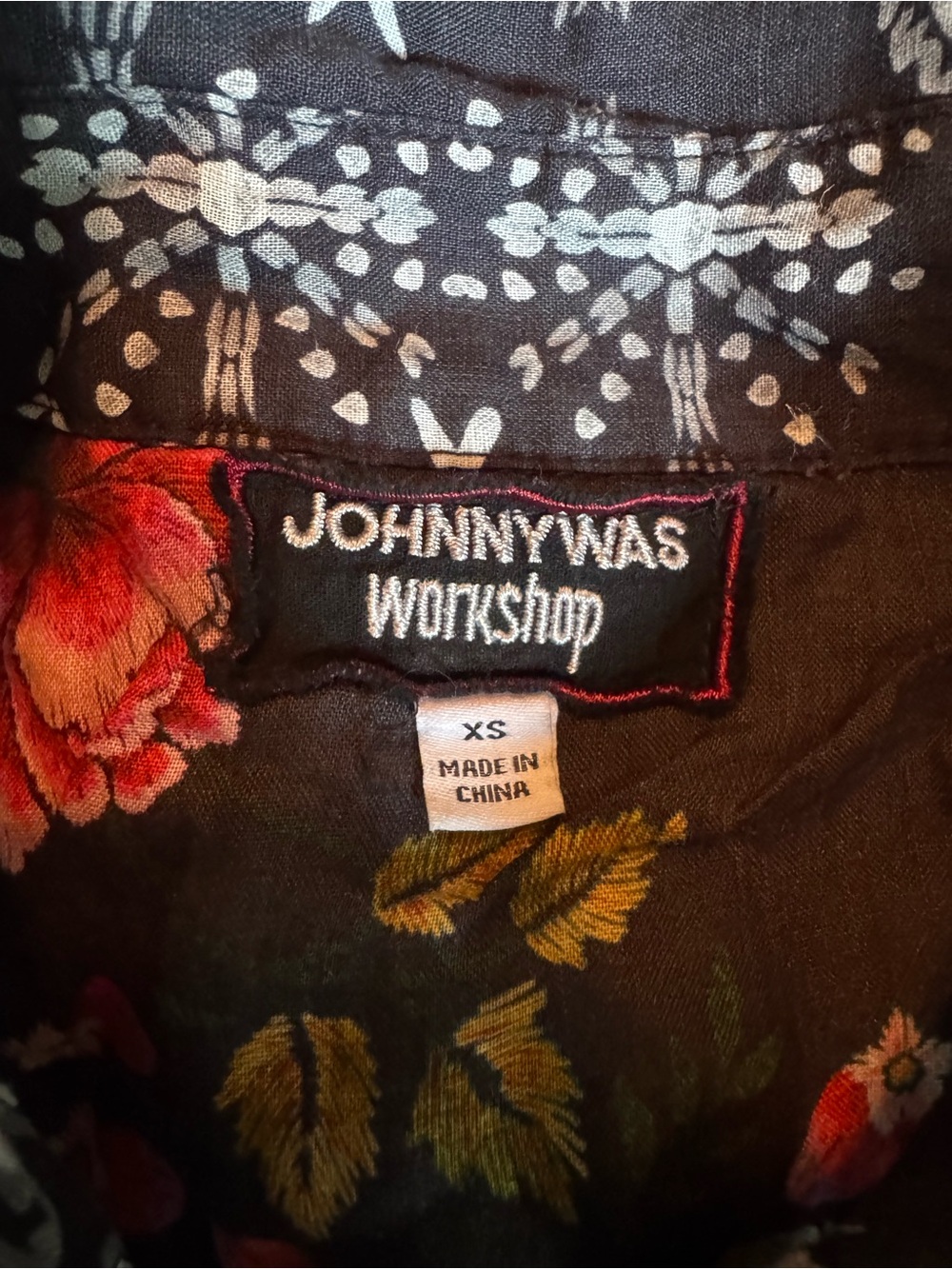 Johnny Was Senia Heavily Embroidered Oversized Button-Down Shirt xs Euc - Picture 10 of 11